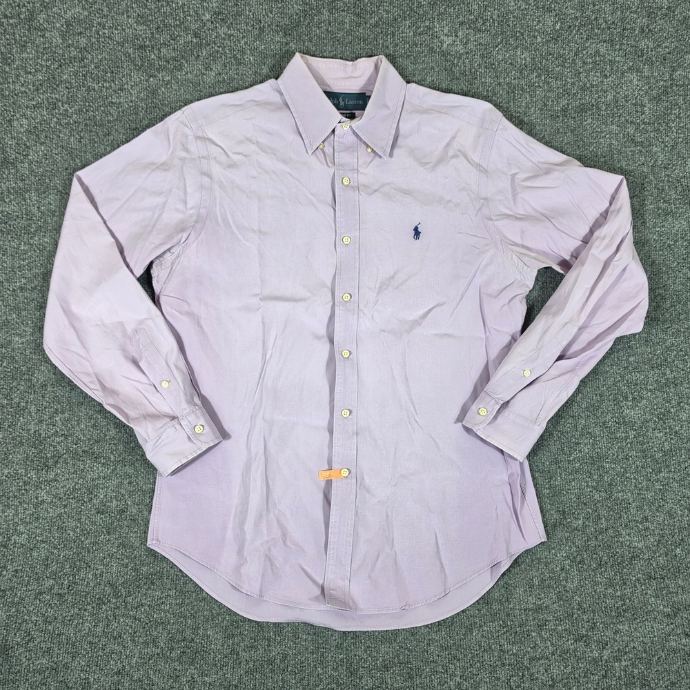 Ralph Lauren Mens Classic Fit Button Down Shirt Purple Long Sleeve Size Medium